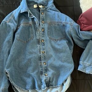 Blue Denim Button-Up Shirt